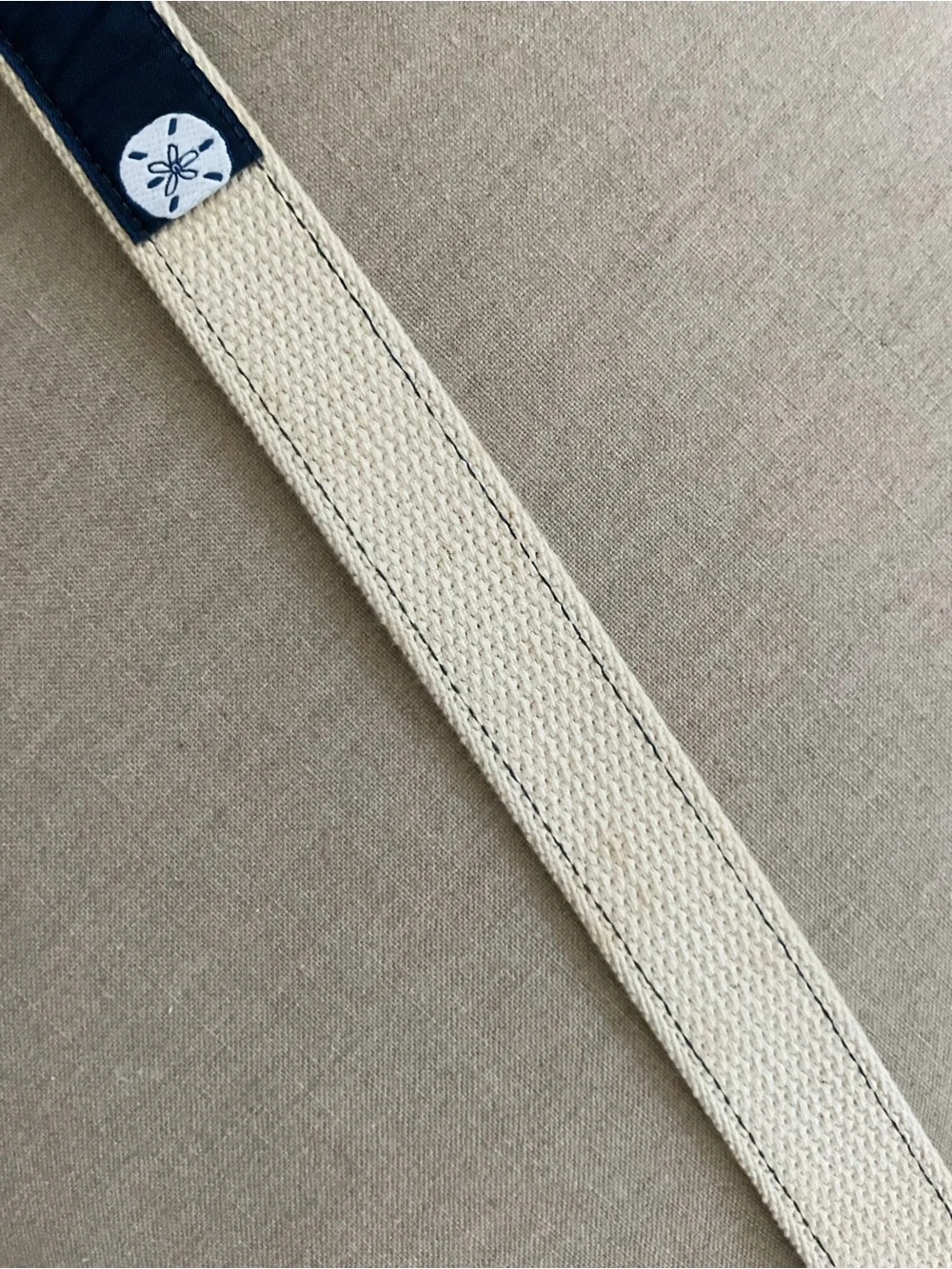 Eliza B. Navy Sand Dollar D-Ring Canvas Belt Size M Made in USA
